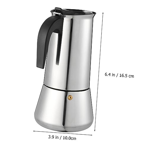 SECFOU 1pc Stainless Steel Pot Espresso Roast Ground Coffee Juice Container Whistling Teapots Italian Coffee Maker Stove Top Teapots Coffee Maker Pot Tea Stovetop Espresso Coffee Pot