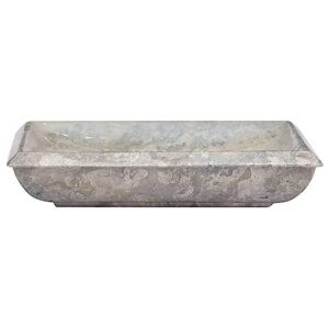 Sink Gray 19.7"x13.8"x3.9" Marble,Modern Marble Countertop Sink: A Stylish and Durable Addition to Your Bathroom Bath Fixtures，Bathroom Sinks