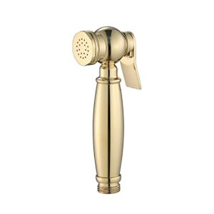 zlocyivhe handheld toilet bidet, cloth diaper sprayer bidet faucet mixer tap, 1.5m 304 stainless steel shower pipe, abs shower base,chrome(titanium gold)