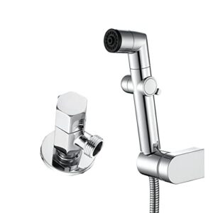 zlocyivhe hand held bidet sprayer for toilet, 2 function chrome bidet shattaf, abs spray bracket, stainless steel shower hose,spray set(spray set with angle valve)