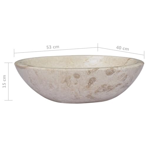 Sink Cream 20.9"x15.7"x5.9" Marble,Modern Marble Bathroom Sink: A Durable and Stylish Addition to Your Home Bath Fixtures，Bathroom Sinks