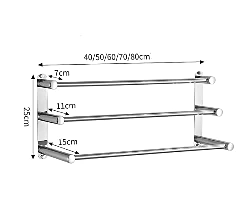 Towel Racks, Towel Rack for Bathroom Towel Rack Towel Rack for Bathroom 3 Tier Bath Towel Rack Stainless Steel Wall Mounted Towel Rack Towel Rack for Kitchen/60Cm/a