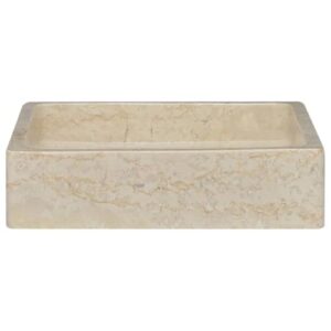 Sink Cream 15.7"x15.7"x3.9" Marble,Modern Marble Sink EyeCatching Basin for Bathroom and Washroom Bath Fixtures，Bathroom Sinks