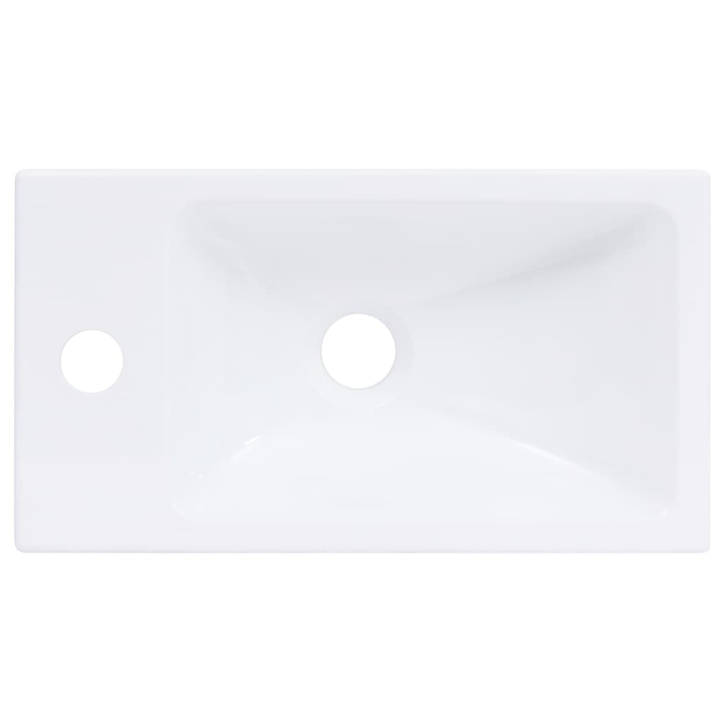 Wash Basin 15.7"x8.7"x3.5" SMC White,Durable Bathroom Wash Basin with Faucet Hole for Countertop or DropIn Installation Bath Fixtures，Bathroom Sinks