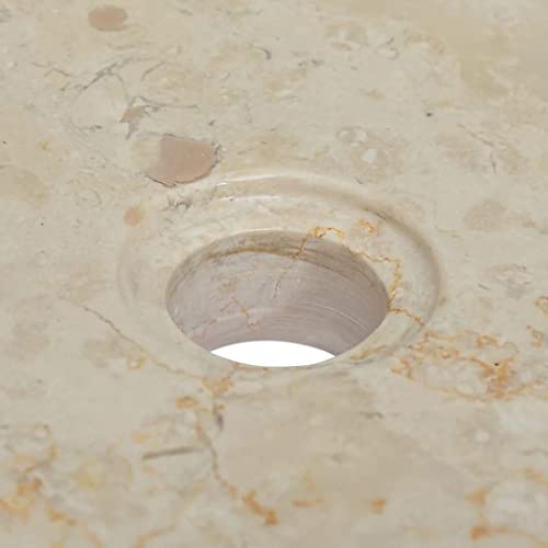 Sink Cream 15.7"x15.7"x3.9" Marble,Modern Marble Sink EyeCatching Basin for Bathroom and Washroom Bath Fixtures，Bathroom Sinks