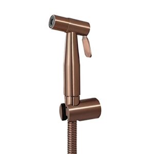 zlocyivhe handheld toilet bidet sprayer, stainless steel bidet faucet, bathroom wall mount sprayer, self cleaning bidet hygienic shower,black(rose gold)