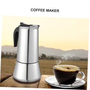 SECFOU 1pc Stainless Steel Pot Espresso Roast Ground Coffee Juice Container Whistling Teapots Italian Coffee Maker Stove Top Teapots Coffee Maker Pot Tea Stovetop Espresso Coffee Pot