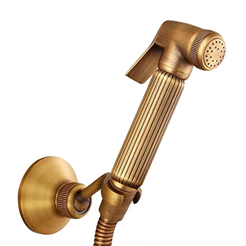 ZLOCYIVHE Handheld Bidet Sprayer for Toilet Cloth Diaper Sprayer Kit Bidet Shower Attachment Brass with Hose Antique Brass Toilet Handheld Bidet Sprayer