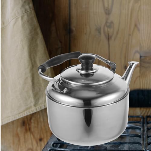 Mikinona Stainless Steel Kettle Japanese Tea Kettle Stove Vintage Teapot Kettle Cooker Liter Kettle for Camping Water Jug Coffee Espresso Machine Boiling Kettle Teapot Water Kettle Silver