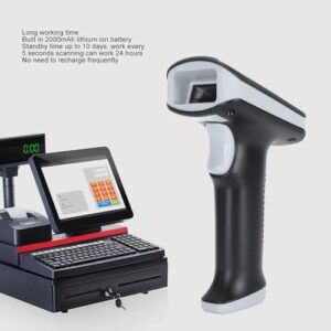 Barcode Scanner, 3 Modes UHF Handheld Reader Long Battery Life High Accuracy Long Distance for Warehouse for Supermarket for Store