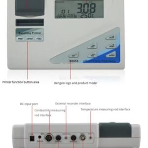 AZ86555 BenchTop WaterQuality Meter Desktop pH/ORP/Cond./TDS/Salinity 5 in 1Printer WaterQuality Tester