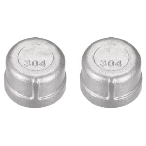 seiwei 304 stainless steel pipe end cap fitting round end cap female threaded snap cap(dn25, 2 pcs)