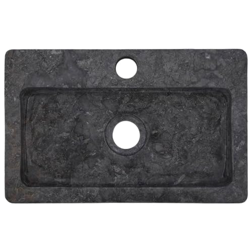 Wall-mounted Sink Gray 15"x9.4"x2.6" Marble,Marble WallMounted Sink: Modern Elegance for Your Bathroom or Washroom Bath Fixtures，Bathroom Sinks