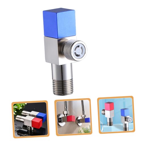 WOONEKY Toilet Supply Toilet Valve Angle Valve for Bidet Toilet Water Valve Angle Stop Valve Angle Valve for Toilet Bathroom Valves Toilet Part Angle Valve for Bathroom Metal Blue