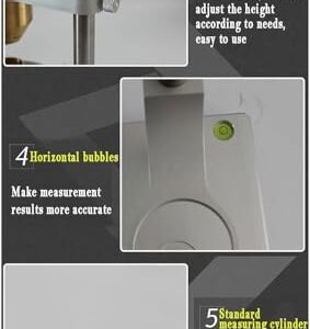 Flow Ability Tester, Hall Flow Meter with 2.5&5 MM Funnel, Powder Bulk Density Meter, 60° Funnel Angle&25mm Height Block, for Testing Flow Rate and Bulk Density Of Metallic and Non-Metallic Powders