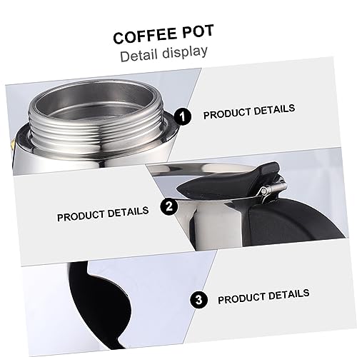 SECFOU 1pc Stainless Steel Pot Espresso Roast Ground Coffee Juice Container Whistling Teapots Italian Coffee Maker Stove Top Teapots Coffee Maker Pot Tea Stovetop Espresso Coffee Pot