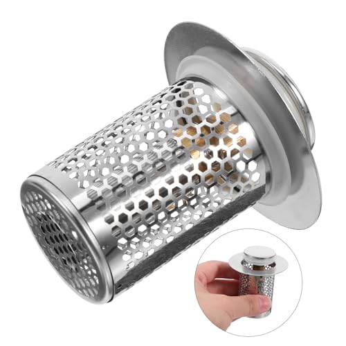 LIFKICH Leaking Tub Drain Bath Tub Filter Water Trough Bath Tub Stopper Bathtub Filter Drain Pipe Sink Stopper Replacement Bathroom Sink Stoppers Washbasin Silver