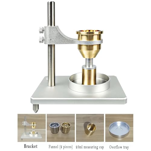 Flow Ability Tester, Hall Flow Meter with 2.5&5 MM Funnel, Powder Bulk Density Meter, 60° Funnel Angle&25mm Height Block, for Testing Flow Rate and Bulk Density Of Metallic and Non-Metallic Powders