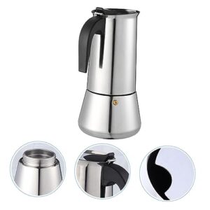 SECFOU 1pc Stainless Steel Pot Espresso Roast Ground Coffee Juice Container Whistling Teapots Italian Coffee Maker Stove Top Teapots Coffee Maker Pot Tea Stovetop Espresso Coffee Pot