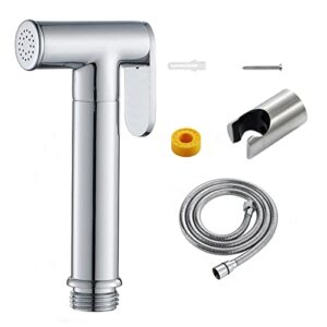 zlocyivhe bidet handheld water sprayer hand shower for toilet use bidet shower for toilet with hose brass cold water cloth diaper sprayer kit,rose gold(chrome)