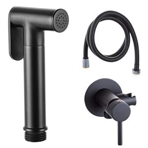 ZLOCYIVHE Bidet Handheld Sprayer Black Bidet Shower for Toilet Cloth Diaper Toilet Sprayer Kit with Hose Brass Cold Water Toilet Spray Gun Set