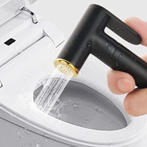 ZLOCYIVHE Bidet Shower Sprayer Black Hand Held Bidet Sprayer for Toilet Hand Shower for Toilet Set with Hose Brass No Drilling Cold Water Cloth Diaper Sprayer Kit