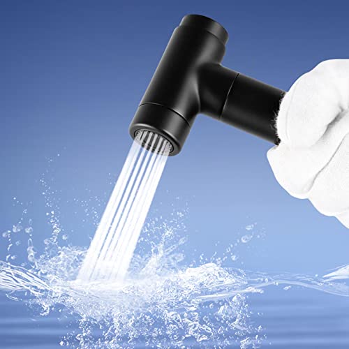 ZLOCYIVHE Toilet Bidet Sprayer Black Hand Held Bidet Sprayer for Toilet Hand Shower for Toilet Set with Hose Cold Water Brass No Drilling Cloth Diaper Sprayer Kit