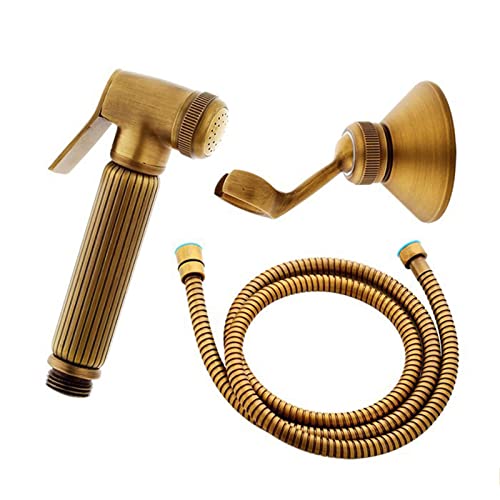 ZLOCYIVHE Handheld Bidet Sprayer for Toilet Cloth Diaper Sprayer Kit Bidet Shower Attachment Brass with Hose Antique Brass Toilet Handheld Bidet Sprayer