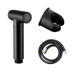 ZLOCYIVHE Toilet Bidet Sprayer Black Hand Held Bidet Sprayer for Toilet Hand Shower for Toilet Set with Hose Cold Water Brass No Drilling Cloth Diaper Sprayer Kit