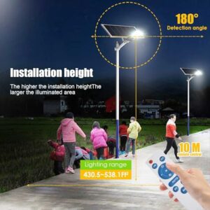 3000W Solar LED Street Light Outdoor, 450000LM Solar Parking Lot Lights Commercial, IP65 Waterproof Dusk to Dawn Security LED Flood Light, 6500K Large Solar Lights with Remote Control, 1 PACK