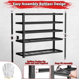 Storage Shelves, Garage Shelving Heavy Duty 3300 LBS Capacity, 60"L x 24"W x 78"H Adjustable Metal Shelving Organizer Wire Rack, 5 Tier Utility Shelf Unit for Pantry Closet Warehouse Organization