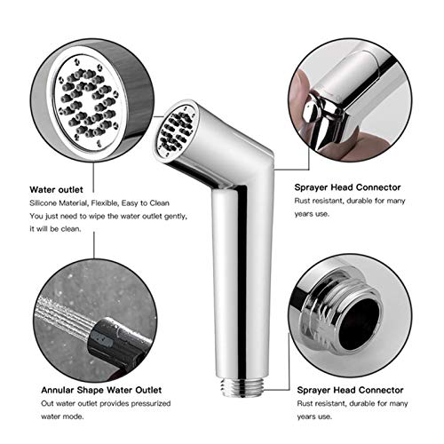 ZLOCYIVHE Handheld Bidet Sprayer for Toilet, Spray Attachment with Hose for Feminine Wash, Baby Cloth Diaper Washer, Cleaner and Shower Sprayer for Pet, Bathroom Or Toilet,B Set(A Set)