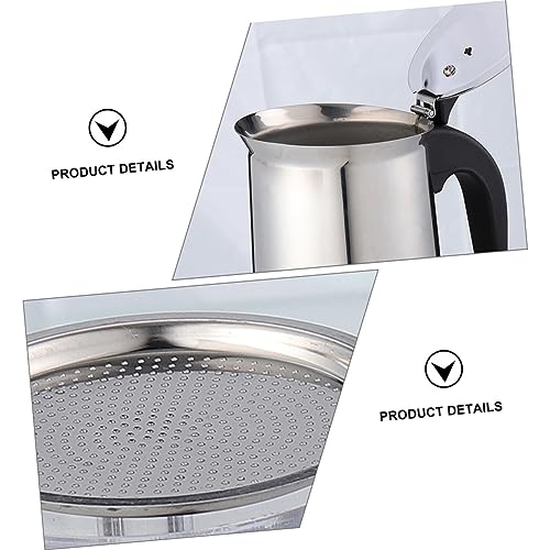 SECFOU 1pc Stainless Steel Pot Espresso Roast Ground Coffee Juice Container Whistling Teapots Italian Coffee Maker Stove Top Teapots Coffee Maker Pot Tea Stovetop Espresso Coffee Pot