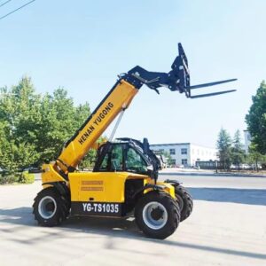 Hydraulic Telescopic Arm Forklift Stacker Diesel Loader Reach Handler Machine with Rotating Forklift Bucket and Drill Attachment Installation Options for Farm Lifting and Loading