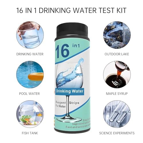 21-in-1 Water Testing Kits for Drinking Water, Well Water Testing Kit, pH Test Strips, Suitable for Tap Water, Ponds, Swimming Pools, Household Drinking Water