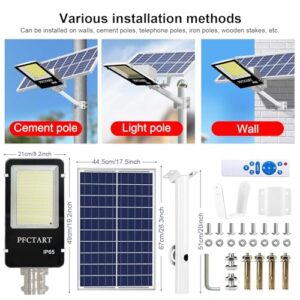 3000W Solar LED Street Light Outdoor, 450000LM Solar Parking Lot Lights Commercial, IP65 Waterproof Dusk to Dawn Security LED Flood Light, 6500K Large Solar Lights with Remote Control, 1 PACK