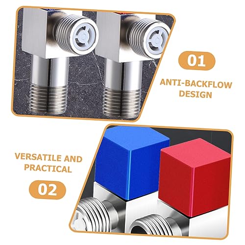 WOONEKY Toilet Supply Toilet Valve Angle Valve for Bidet Toilet Water Valve Angle Stop Valve Angle Valve for Toilet Bathroom Valves Toilet Part Angle Valve for Bathroom Metal Blue