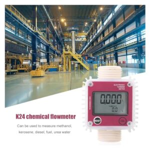 Flow Meter Digital Water Flow Meter K24 LCD Digital Oil Fuel Flow Meter Liquid Water Tester High Stability and Convenient Operation