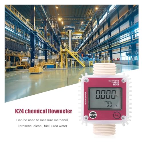 Flow Meter Digital Water Flow Meter K24 LCD Digital Oil Fuel Flow Meter Liquid Water Tester High Stability and Convenient Operation