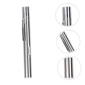 Gatuida 2pcs Flashlight Penlights Pen Lights for Nurses Pen Electric Torch Pen Light for Nurses Nurse Pen Lights LED Pen Light Rechargeable Pen Light Handheld Pen Light Metal Silver