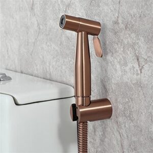 ZLOCYIVHE Handheld Toilet Bidet Sprayer, Stainless Steel Bidet Faucet, Bathroom Wall Mount Sprayer, Self Cleaning Bidet Hygienic Shower,Black(Rose Gold)