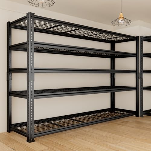 Storage Shelves, Garage Shelving Heavy Duty 3300 LBS Capacity, 60"L x 24"W x 78"H Adjustable Metal Shelving Organizer Wire Rack, 5 Tier Utility Shelf Unit for Pantry Closet Warehouse Organization