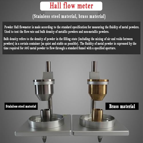 Flow Ability Tester, Hall Flow Meter with 2.5&5 MM Funnel, Powder Bulk Density Meter, 60° Funnel Angle&25mm Height Block, for Testing Flow Rate and Bulk Density Of Metallic and Non-Metallic Powders