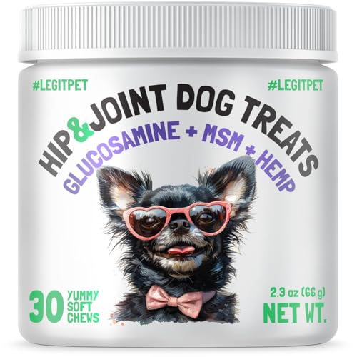 Hemp Hip & Joint Supplement for Dogs 30 Soft Chews and Omega 3 Alaskan Salmon Oil Treats for Dogs 120 Chews