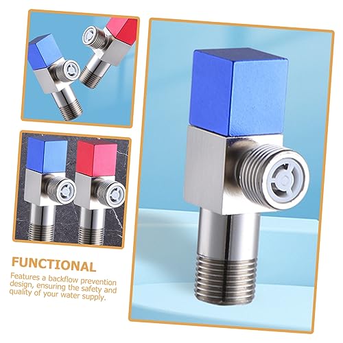 WOONEKY Toilet Supply Toilet Valve Angle Valve for Bidet Toilet Water Valve Angle Stop Valve Angle Valve for Toilet Bathroom Valves Toilet Part Angle Valve for Bathroom Metal Blue