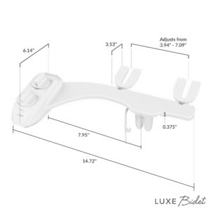 LUXE Bidet NEO 185 Plus - Value Pack of 2 - Patented Bidet Attachments for Toilet Seat with Innovative Hinges to Clean, Slide-in Easy Install, and Advanced 360° Self-Clean (Chrome and White)