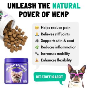 LEGITPET Hemp Hip & Joint Supplement for Dogs 120 Soft Chews and Turmeric Curcumin Hip & Joint Dogs Supplement Anti-Inflammatory Support 120 Chews