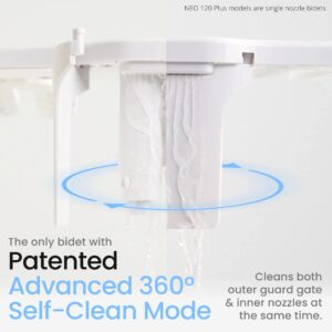 LUXE Bidet NEO 185 Plus - Value Pack of 2 - Patented Bidet Attachments for Toilet Seat with Innovative Hinges to Clean, Slide-in Easy Install, and Advanced 360° Self-Clean (Chrome and White)