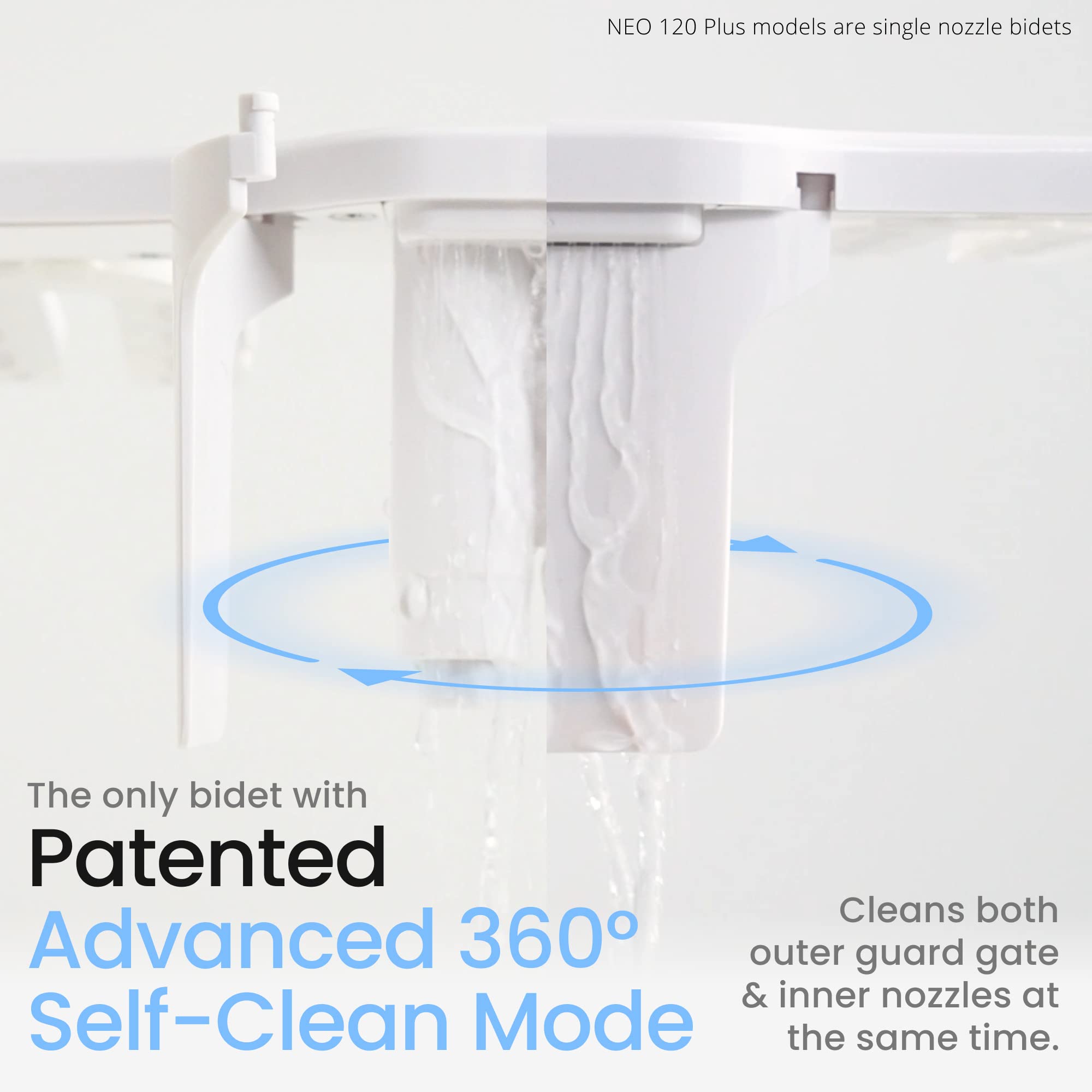 LUXE Bidet NEO 185 Plus - Value Pack of 2 - Patented Bidet Attachments for Toilet Seat with Innovative Hinges to Clean, Slide-in Easy Install, and Advanced 360° Self-Clean (Chrome and White)