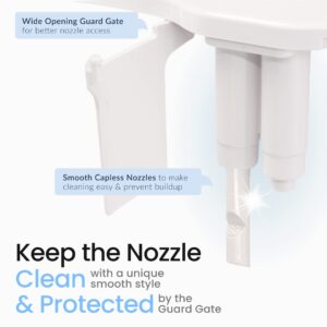 LUXE Bidet NEO 185 Plus - Value Pack of 2 - Patented Bidet Attachments for Toilet Seat with Innovative Hinges to Clean, Slide-in Easy Install, and Advanced 360° Self-Clean (Chrome and White)